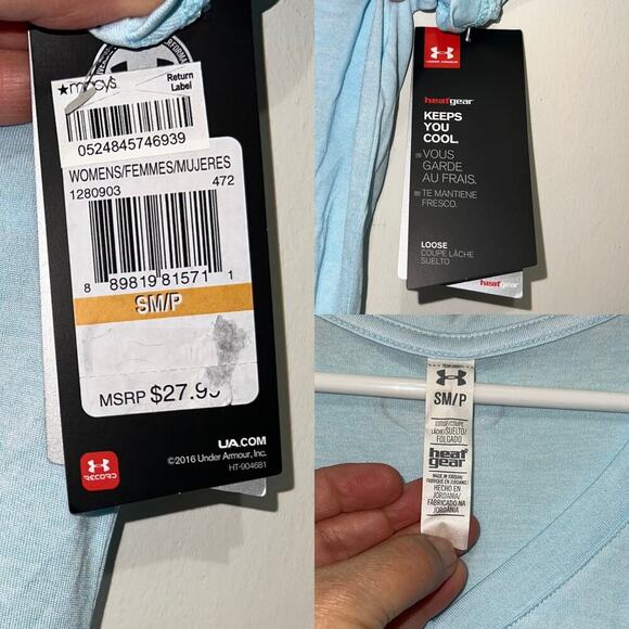 Under Armour Women's Tech Twist Branded V-Neck Tee SM/P NWT - Picture 3 of 9